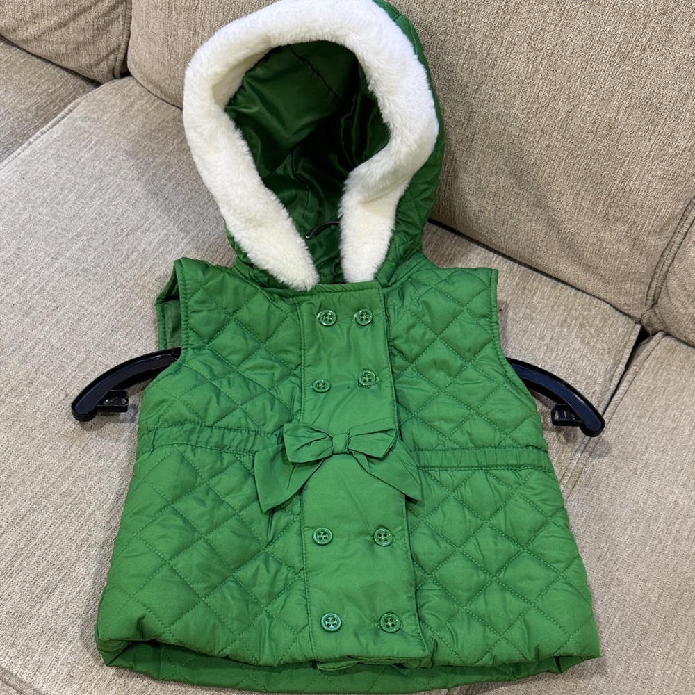 Gymboree Quilted Green Hooded Vest